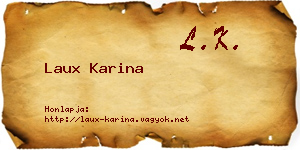 Laux Karina névjegykártya